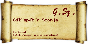 Gáspár Szonja névjegykártya